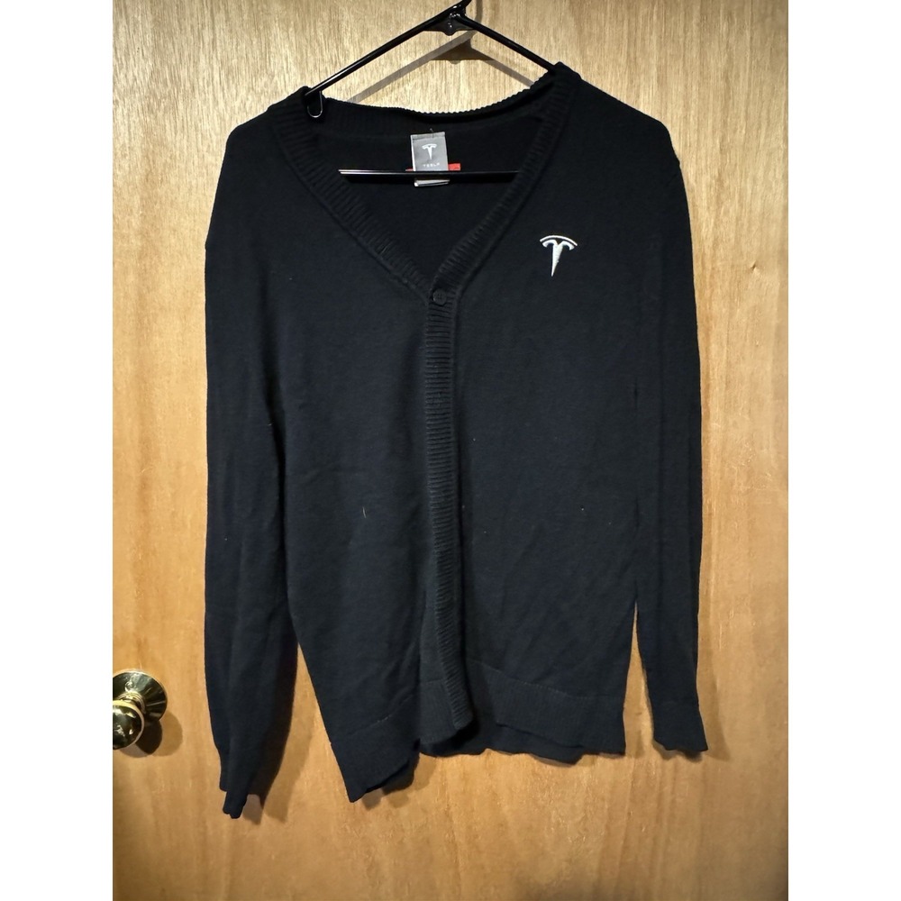 Tesla Size Small Black Cardigan Sweater